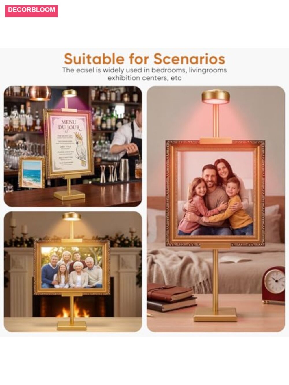 Adjustable Tabletop Easel Stand with Rechargeable 13RGB Light - Picture 2 of 6